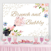 Rosa Wein Brunch Und Bully Funkeln Geburtstag Hintergrund